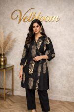 Black Golden Printed Kurta Set