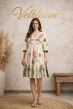 Cream Embroidered Frock
