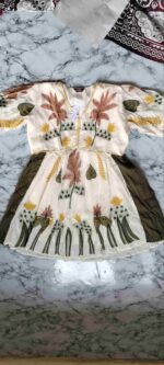 Cream Embroidered Frock - Image 2