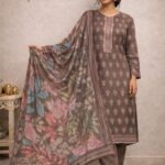 Chocolate Brown Unstitched Suit Set