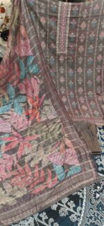 Chocolate Brown Unstitched Suit Set - Image 2