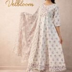 Cream Ethnic Anarkali Set