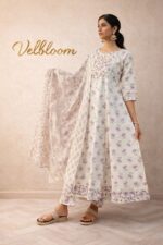Cream Ethnic Anarkali Set