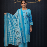 Aqua Paisley Printed Suit Set