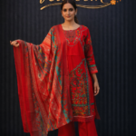 Royal Crimson Printed Suit Set