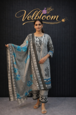 Blue Blossom Striped Suit Set